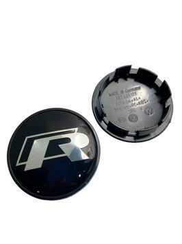 Колпак колеса Volkswagen R серебро черный пластик 1 шт 65 мм OEM 3b7601171 (колпачок, заглушка) 94632 фото