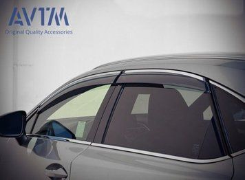 Дефлектори вікон вітровики Lexus NX 2014- з хромом молдингом 4 шт (08611-78810) LENX256879 фото