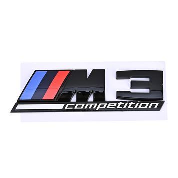 Эмблема надпись M3 competition для Bmw черная глянцевая пластик (на скотче) 95795 фото
