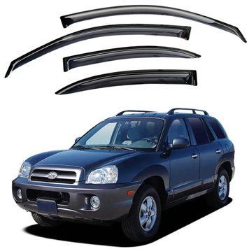 Дефлектори вікон для Hyundai Santa Fe 2001-2006 на скотчі (Acrylic) 94987 фото