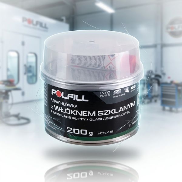 Шпатлевка с стекловолокном Polfill 200 гр с отвердителем (43113) 101351 фото