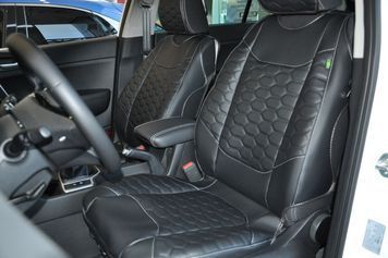 Автомобільні чохли для передніх сидінь Cayman Luxury black Model S Чорні 110 фото