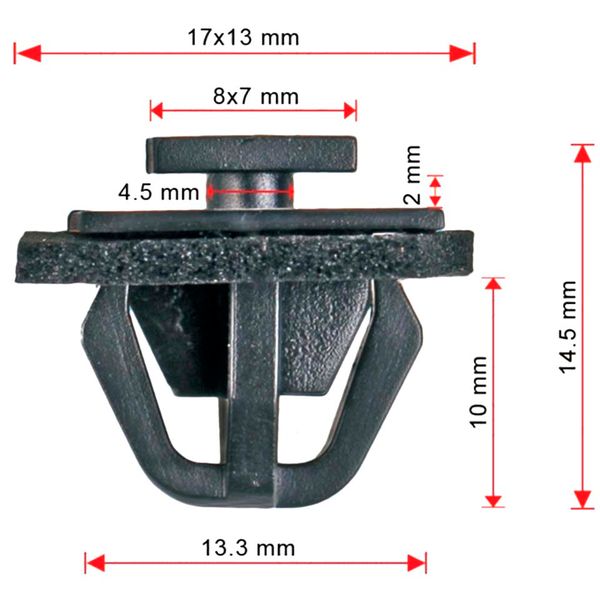 Кліпса кріплення молдингу Hyundai Kia Suzuki 8775638000 C0360 68223 фото