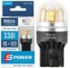 LED автолампа Brevia Spower 12/24V T20 W21W 15x2835SMD 330Lm 6000K CANbus Оригинал 2 шт (10210X2) 10210X2 фото 1