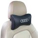 Подушка на подголовник с логотипом Audi экокожа Черная 1 шт 8327 фото 1