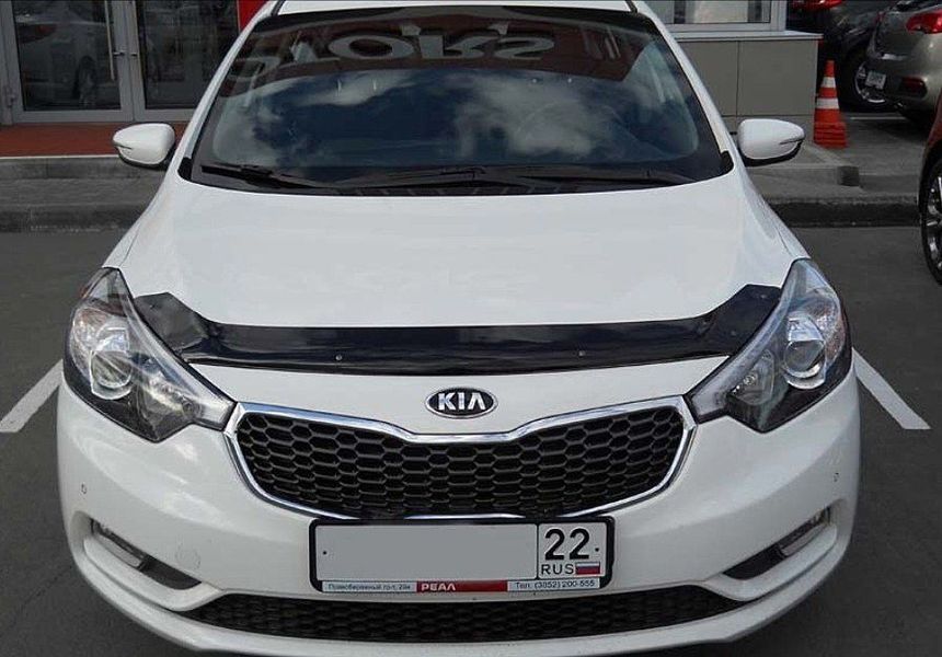 Дефлектор капоту мухобійка для Kia Cerato седан 2013 2981 фото