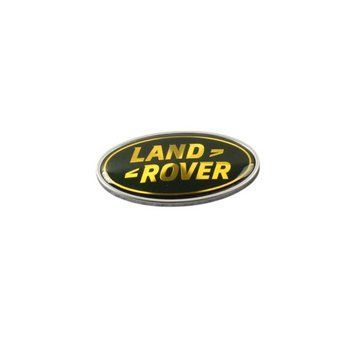 Емблема задня LAND ROVER хакі+золотий напис з хром ободом 91х50 мм метал (на скотчі) 746354324354 96051 фото