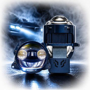 Автомобильные BI-LED линзы D3" дюйма D76 мм A7 65 / 75Вт 5500К 2 шт 94963 фото