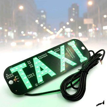 LED Табличка TAXI 12V Зелений 19 x 6 см (Без куріння) 61008 фото