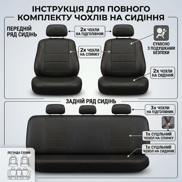 Чехлы универсальные MILEX Classic чехол руля +2 защитых чехла на ремни (AG-C72622) 23727 фото