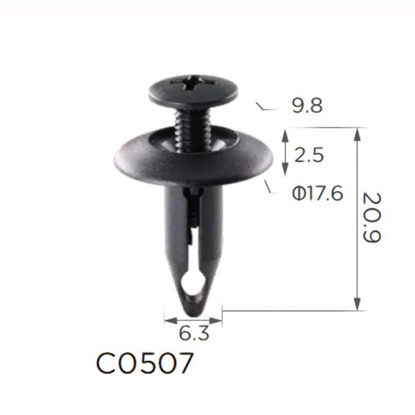 Клипса распорные Ford, Chevrolet 10139822 25680782 Ford N808147S (C507) 67836 фото