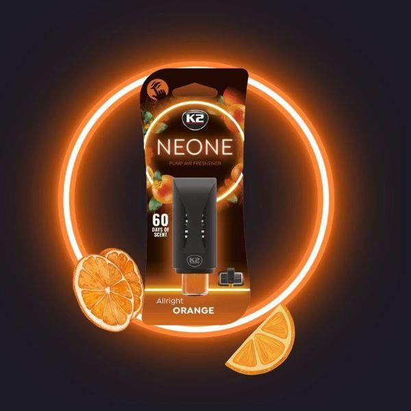 Ароматизатор воздуха на обдув K2 NEONE ALLRIGHT ORANGE Апельсин (V372) (K20774) 87003 фото