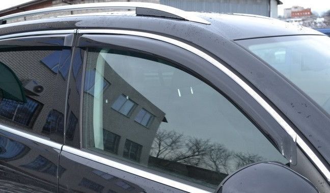 Дефлектори вікон вітровики Kia Sportage 2010-4дв Хром молдинг K23-M фото