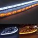 Дневные ходовые огни ДХО гибкие 12v / 60 см / с бегущим поворотом / 16 Кристалов / Белые 2 шт 54678 фото 4
