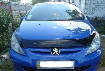 Дефлектор капоту мухобійка для Peugeot 307 2001-2005/до рестайлінгу 7222 фото