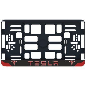 Рамка номера Tesla Red под Американский номер 300х150 мм Цветной Логотип 86651 фото