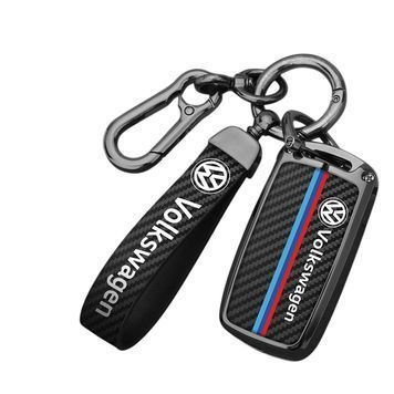 Чехол ключа Volkswagen карбон ремешок брелок 95706 фото