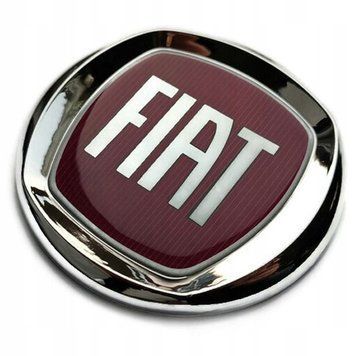 Емблема для Fiat Червона Хром D=120 мм на скотчі ВЕЛИКА (Завод) 88450 фото