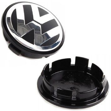 Ковпачки на литі диски Volkswagen 56 / 51 мм Чорні 1 шт 36266 фото