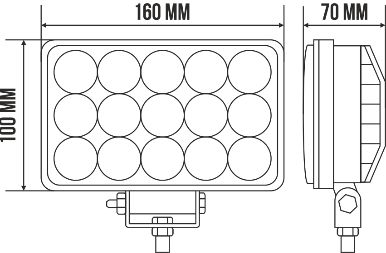 Светодиодная дополнительная LED фара БЕЛАВТО Sport Дальний свет Алюминиевый корпус (BOL1503L) BOL1503L фото