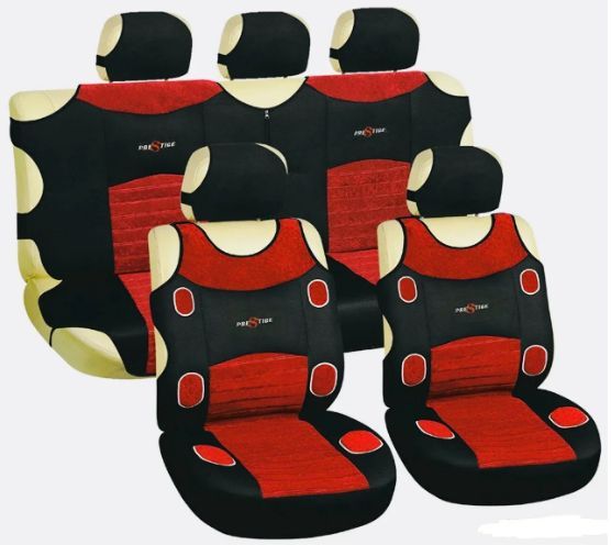 Авточехлы майки сидений комплект Prestige велюр полиэестер Красные 9391 фото