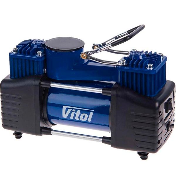 Автомобільний компресор двопоршневий Vitol 12v 360вт 90л 10атм 25А з дефлятором / K-72 26454 фото