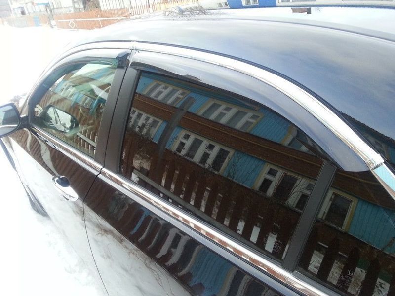 Дефлектори вікон вітровики для Toyota Camry V40 2006-2011 4дв Хром молдинг T41-M фото