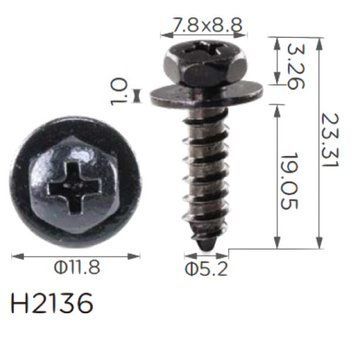 Саморіз з шайбою Toyota, Lexus (539242030 , 7539242030, 75392-42030, 18814) (H2136) 73791 фото