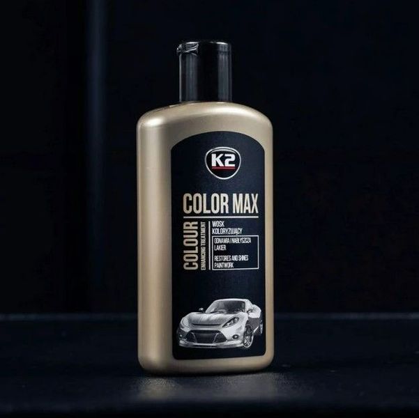 Полироль для кузова крем K2 Color Max 250ml скрывает царапины и усиливает цвет Черный 41170 фото