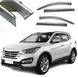 Дефлекторы окон ветровики Benke для Hyundai Santa Fe 2013-2020 Хром Молдинг Из Нержавеющей Стали 3D 57232 фото 1