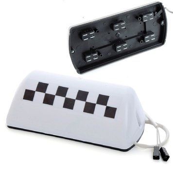 Фишка такси с подсветкой 12V на магните Шашки Белые 21320 фото