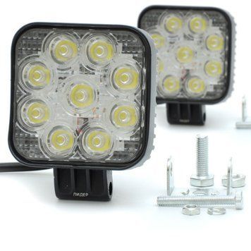 Додаткова LED фара 27W (3W*9) 10-30V 82x80x30 mm Далека (87 27W) 2 шт (3432) 53969 фото