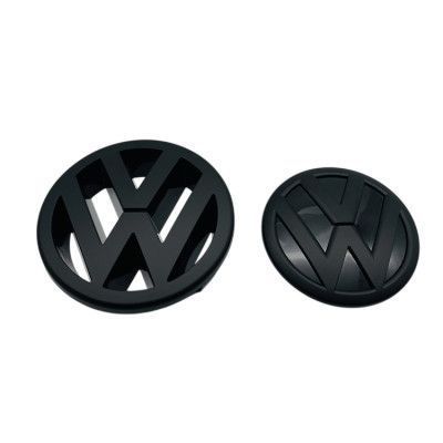Емблеми передня та задня Volkswagen Golf V (MK5) &Oslash; 125 та &Oslash;110 мм пластик Чорні матові 2 шт 95360 фото