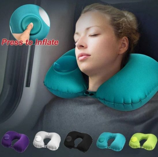 Подушка дорожная для шеи надувная Автоматическая Pillow RH-34 57159 фото