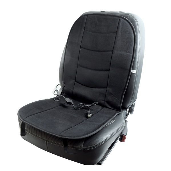 Накидка з підігрівом для автомобільного сидіння Heat Cushion 102х46 см Велюр Чорна (HC018В) 59853 фото