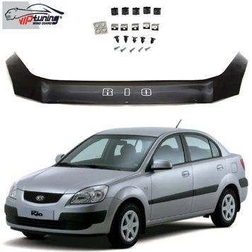 Дефлектор капоту мухобійка для Kia Rio III 2005-2010 Євро Кріплення (Vip Tuning) KA03 2001 фото