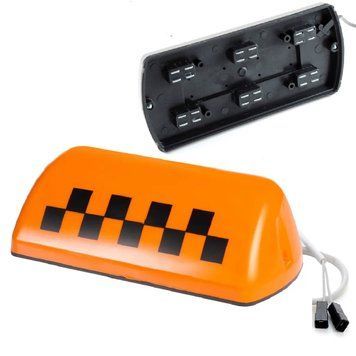 Фишка такси с подсветкой 12V на магните Шашки Оранжевая 21320 фото