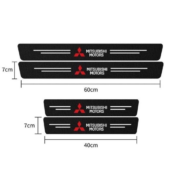 Защитная пленка накладки на пороги для Mitsubishi Черный Карбон 4 шт S4C_62104 фото