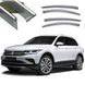 Дефлектори вікон вітровики Benke для Volkswagen Tiguan 2017- (Хром Молдинг Нержавіюча сталь 3D) 55466 фото 1