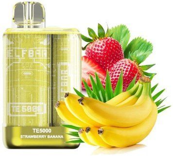 Elf Bar TE5000 POD 5% Оригинал Strawberry Banana Клубника Банан (Подзаряжаемый) 57675 фото