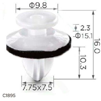 Кліпса кріплення обшивки дверей FORD (W716507-S300 W716507S300 15561) (C1859) 73296 фото