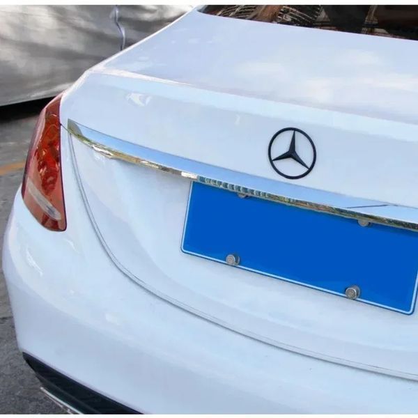 Емблема задня Mercedes-Benz чорна глянцева 90 мм пластик (на скотчі) 95538 фото
