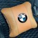 Подушка з логотипом Bmw Екошкіра 3D Кольоровий лого Коричневий 1 шт 100411 фото