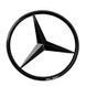 Емблема задня Mercedes-Benz чорна глянцева 90 мм пластик (на скотчі) 95538 фото 1