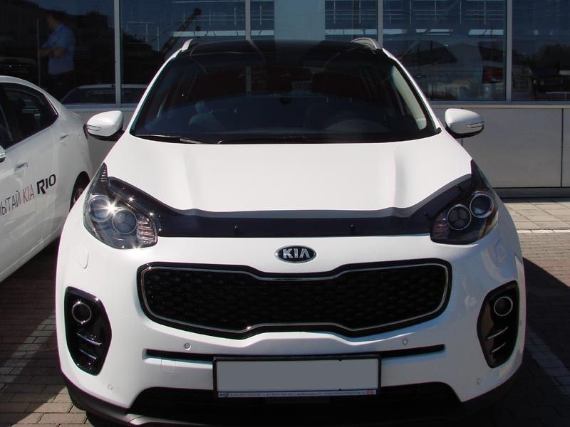 Дефлектор капота мухобойка для Kia Sportage 2016- 3713 фото