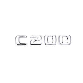 Емблема напис C200 для Mercedes-Benz C-Class хром 135х23 мм пластик (на скотчі) 94693 фото