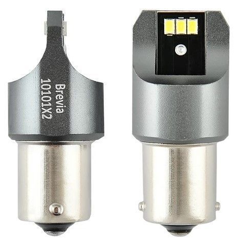 LED автолампа Brevia Power 12/24V T25 P21W 6x3020SMD 330Lm 6000K CANbus BA15s 2 шт (10101X2) 10101X2 фото