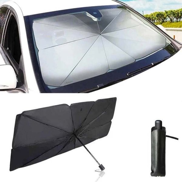 Автомобильный солнцезащитный зонт шторка для лобового стекла 140x 80 см 71262 фото