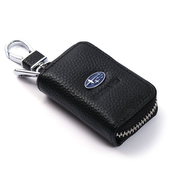 Чехол для ключей с карабином с логотипом Subaru (Тисненая кожа) 65604 фото