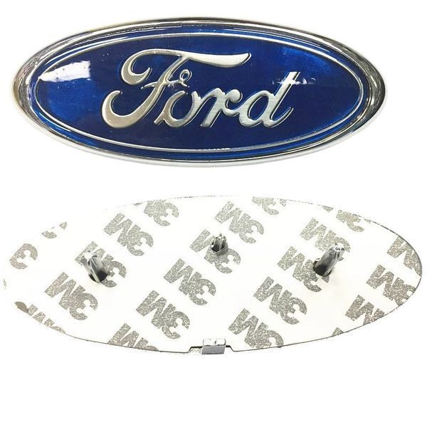 Емблема передня Ford синя 145х60мм пластик (на скотчі+4 напрямні) 96041 фото